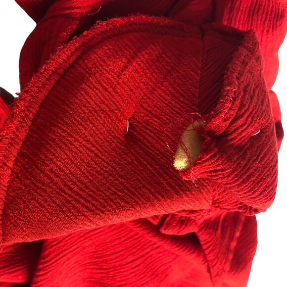 Vintage Niki & Danielle Top Womens 16 Red Rock N Roll Embroidered Pocket Gauze - Picture 11 of 16